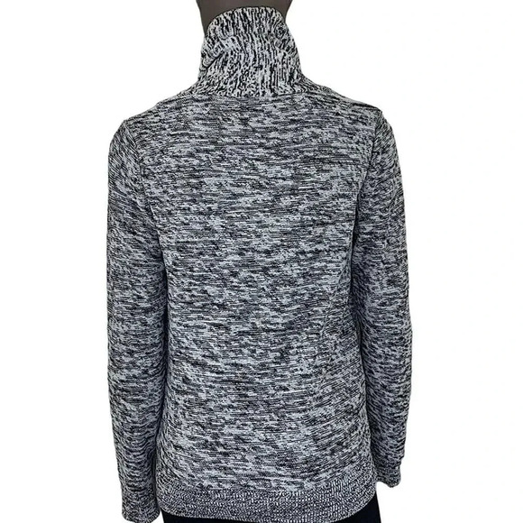 EXPRESS Long Sleeve Shawl Collar Knit Sweater Pullover Women Size S Marled Gray - Picture 2 of 11